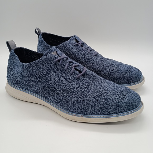 Cole Haan Other - Cole Haan Grand Evolution‎ Stitchlite Oxford Navy Blue Knit Shoes Mens 12M